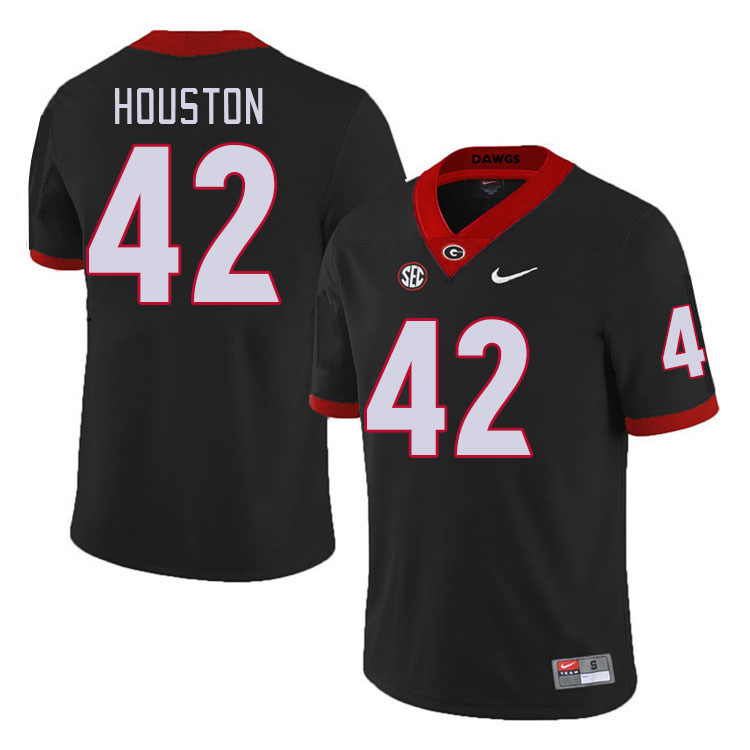 #42 Justin Houston Georgia Bulldogs Jerseys Football Stitched-Retro Black
